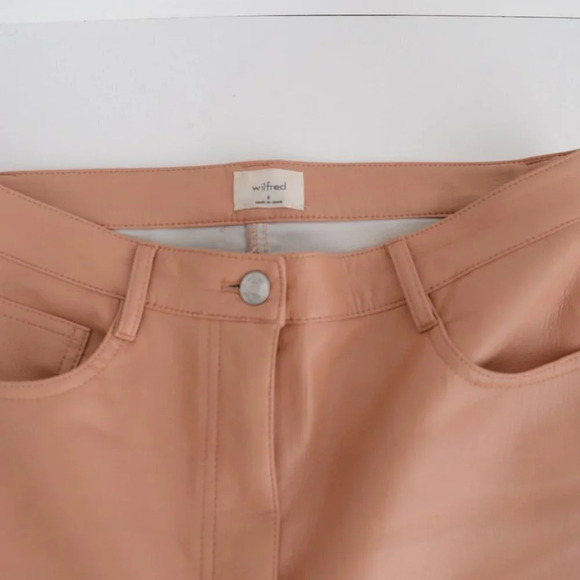 Aritzia Wilfred The Melina Pant Terracotta  Vegan Leather Straight Leg 8 - Picture 11 of 13